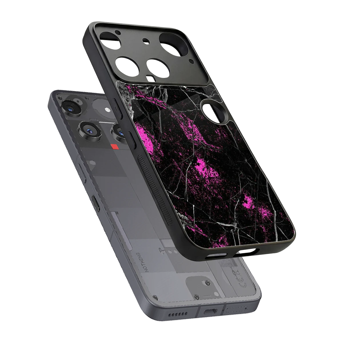 Blushstone sleek nothing phone 3 cover with tempered glass back and TPU edges