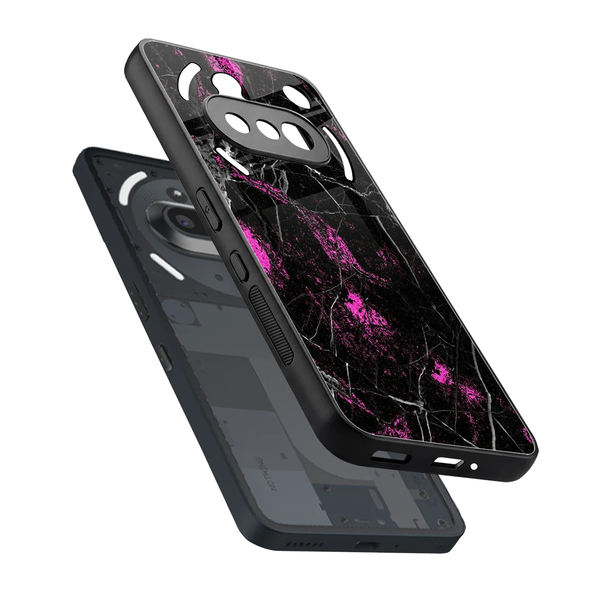 Blushstone sleek nothing phone 3a cover with tempered glass back and TPU edges
