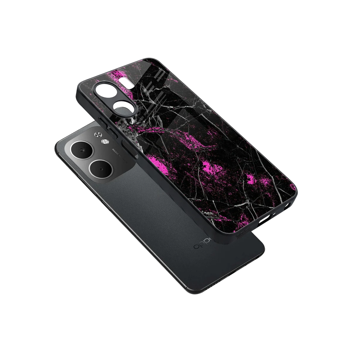 Blushstone sleek oppo a5x 5g cover with tempered glass back and TPU edges