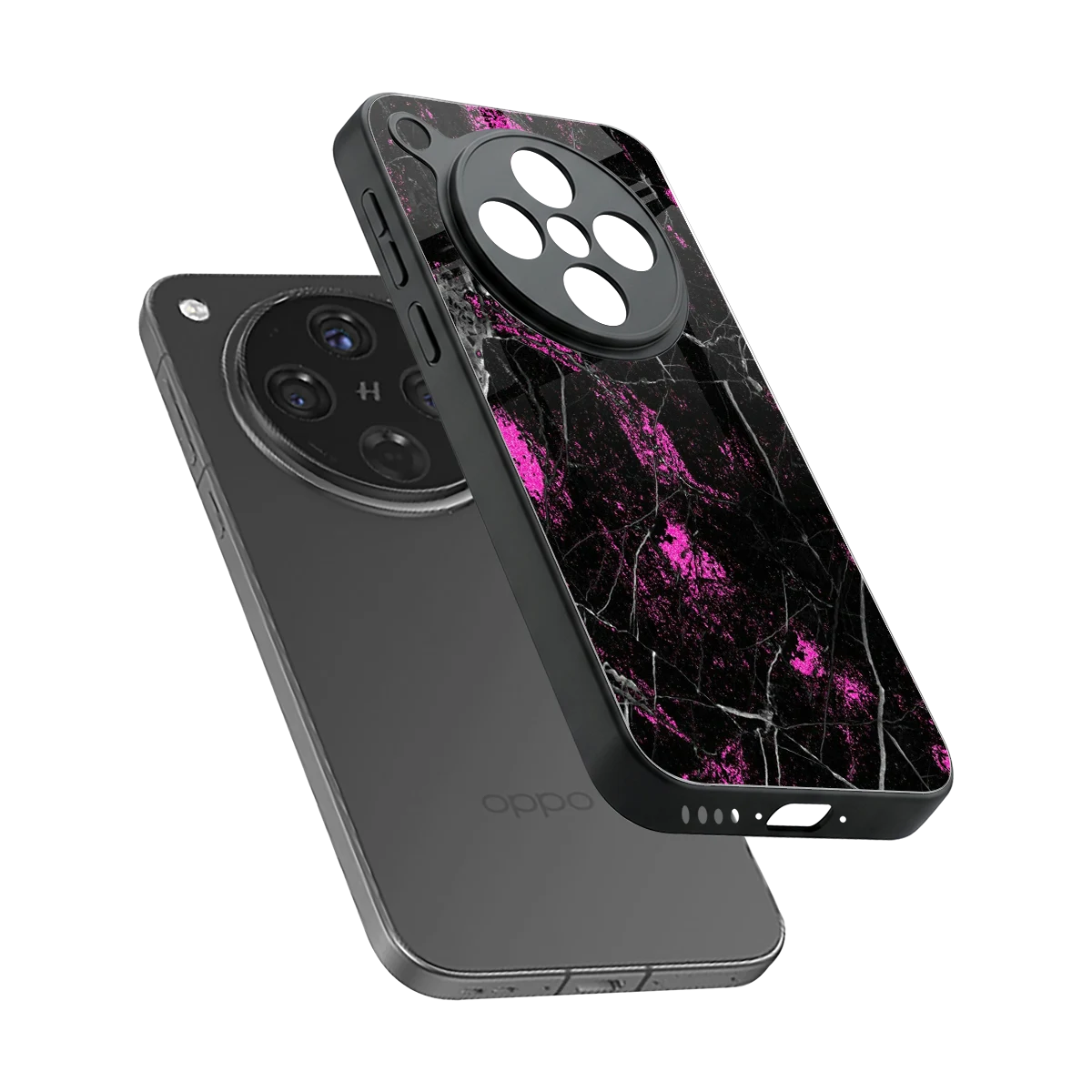 Blushstone sleek oppo find x8 cover with tempered glass back and TPU edges