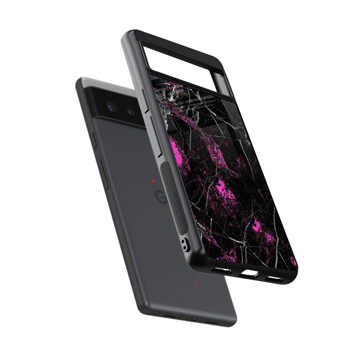 Blushstone sleek google pixel 6a cover with tempered glass back and TPU edges