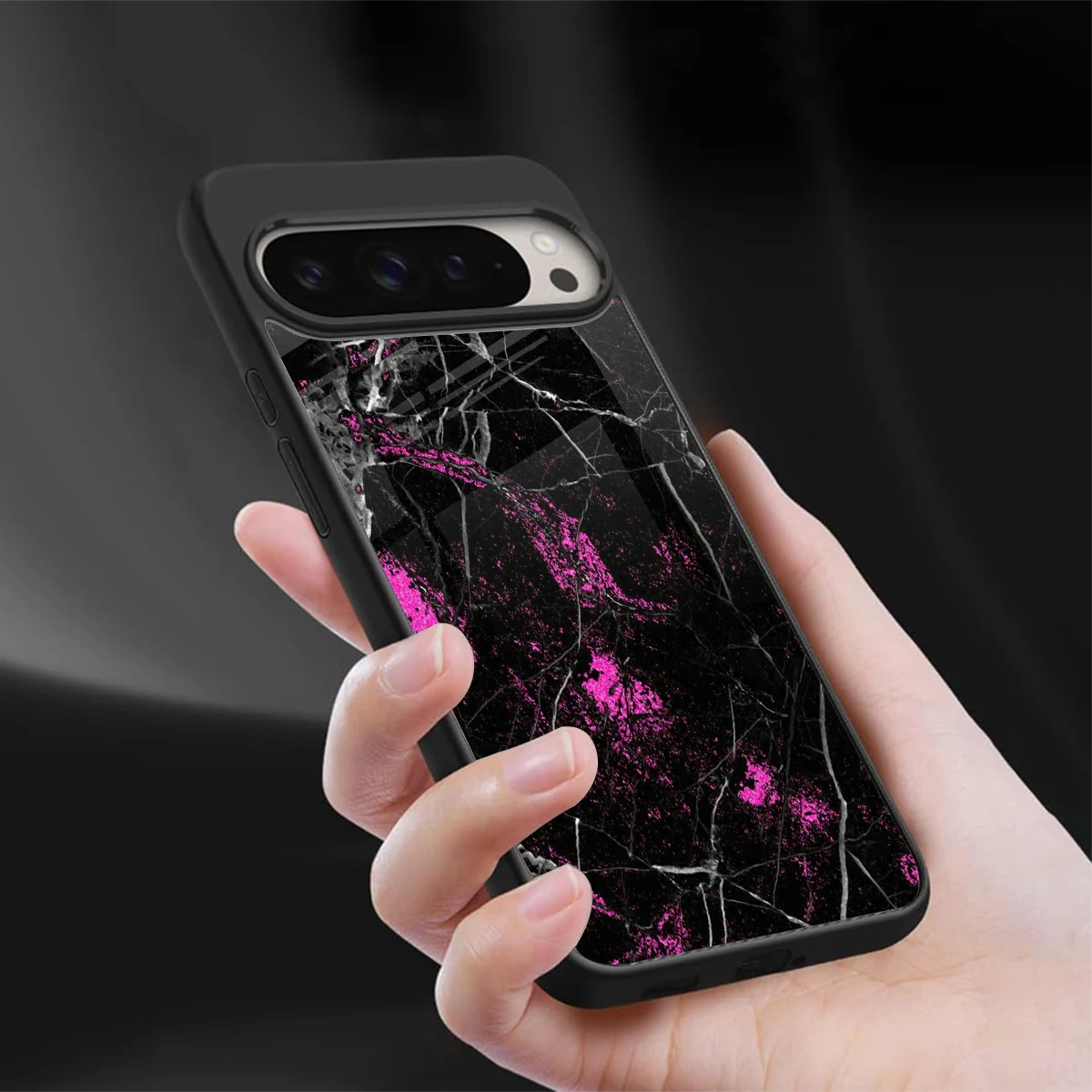 Blushstone sleek google pixel 9 pro xl cover with tempered glass back and TPU edges