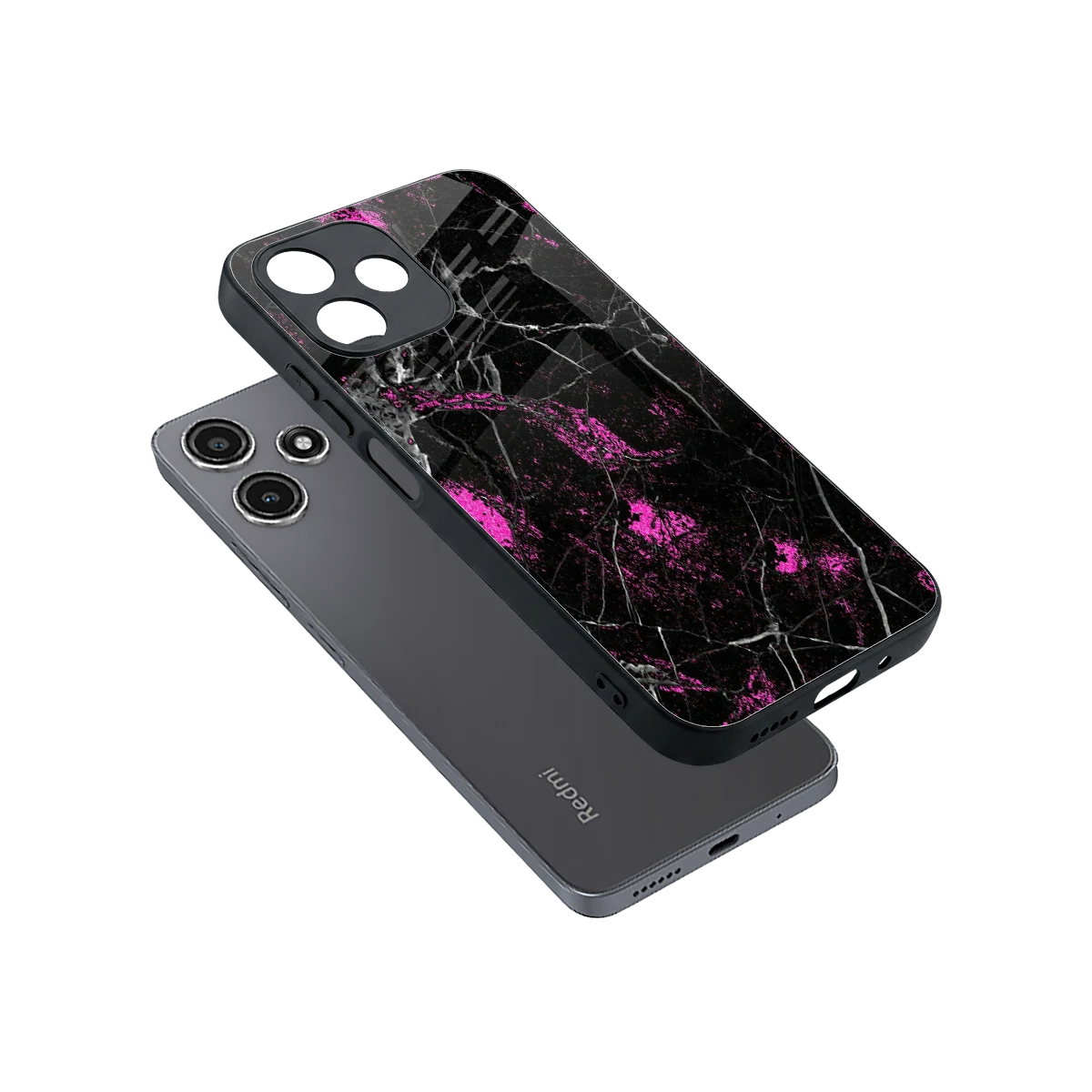 Blushstone sleek redmi 12 5g cover with tempered glass back and TPU edges
