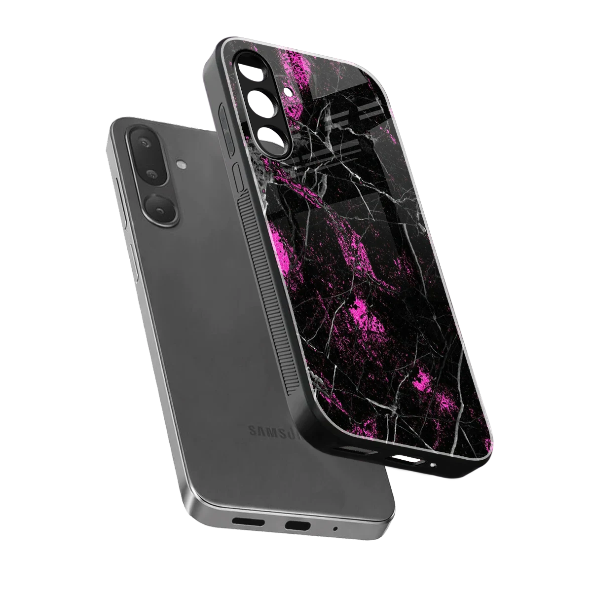 Blushstone sleek samsung galaxy m56 5g cover with tempered glass back and TPU edges