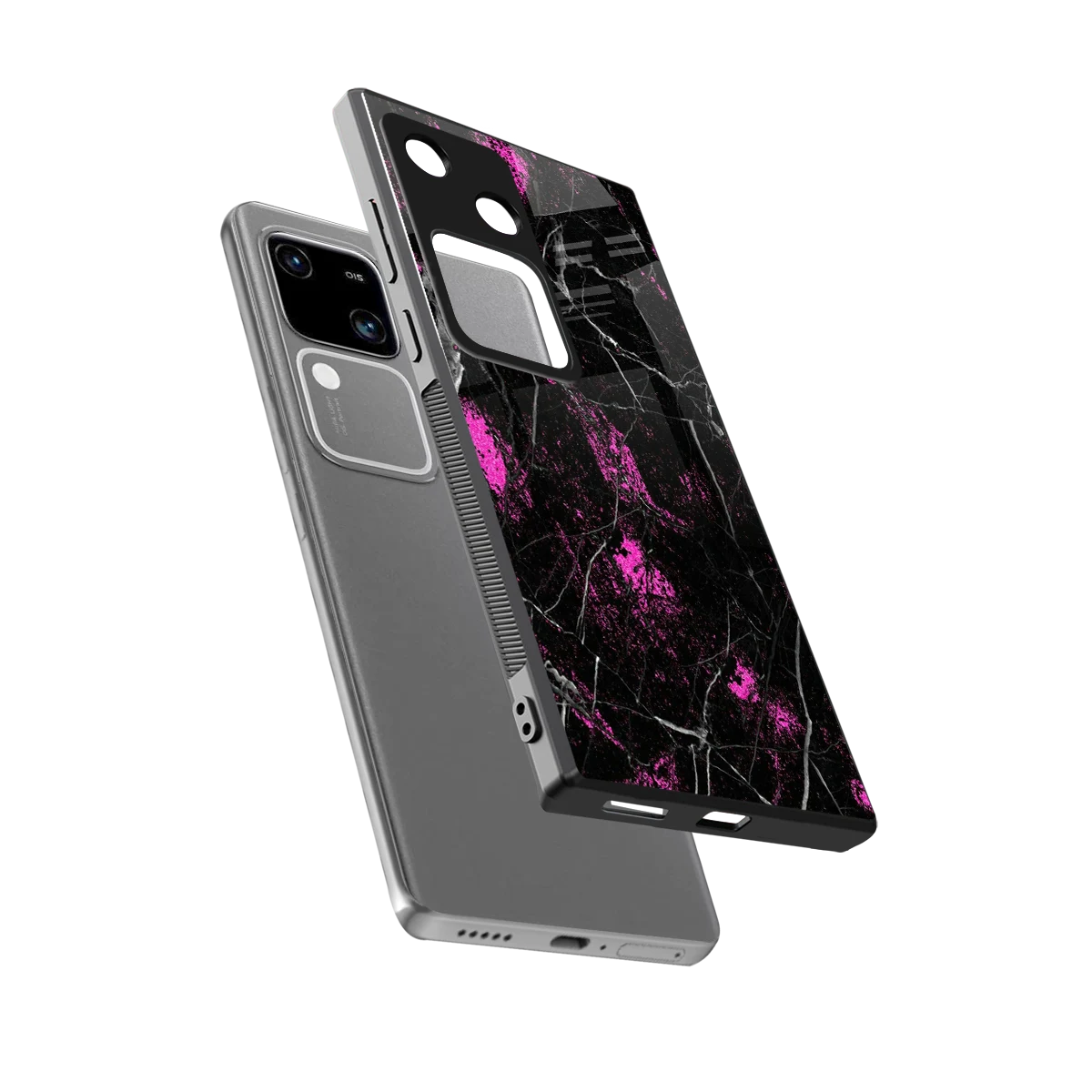 Blushstone sleek vivo v30 cover with tempered glass back and TPU edges