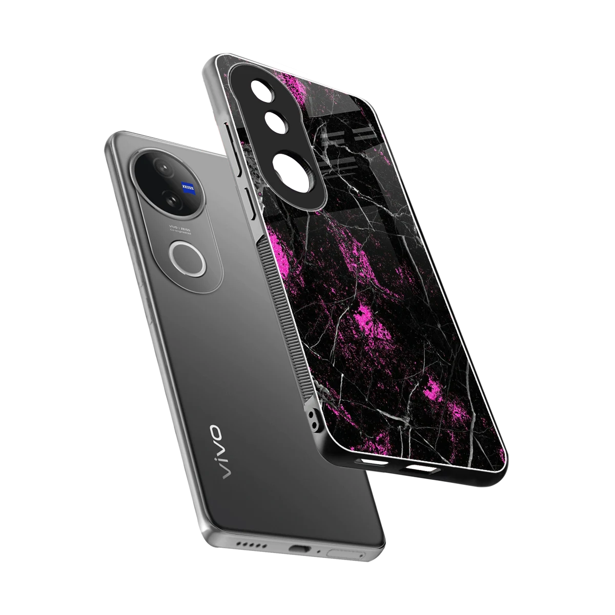 Blushstone sleek vivo v50 cover with tempered glass back and TPU edges
