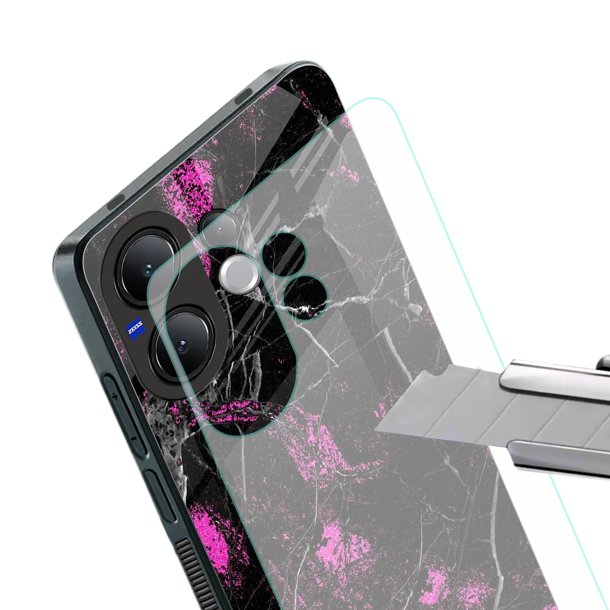 Blushstone stylish phone case for vivo v60 | glossy glass and slim fit