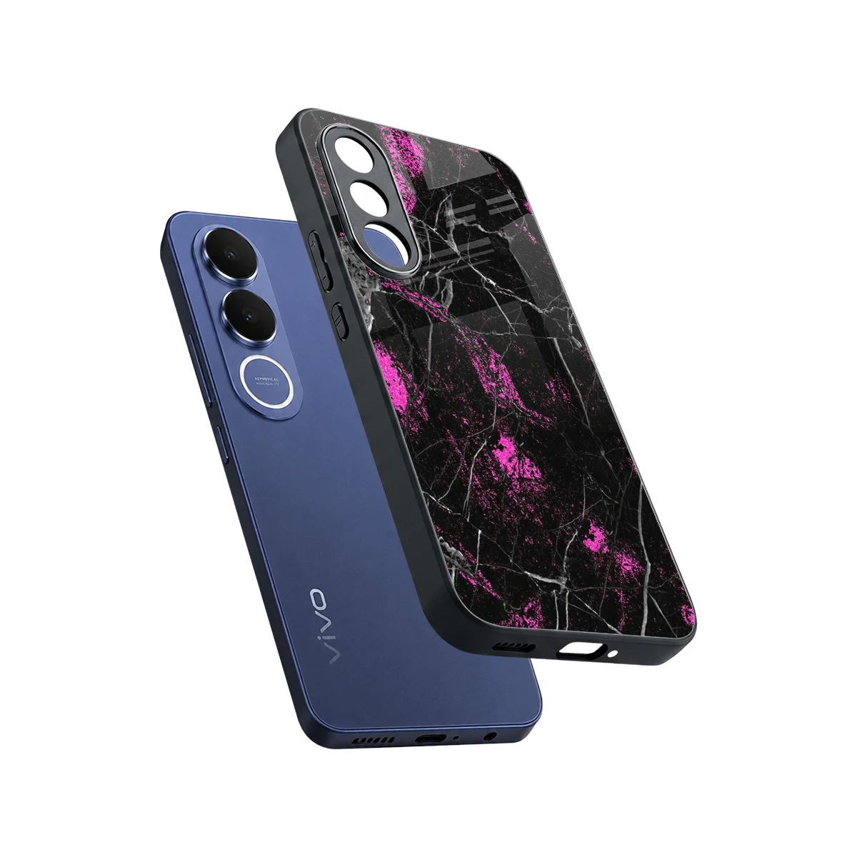 Blushstone sleek vivo v70 fe cover with tempered glass back and TPU edges