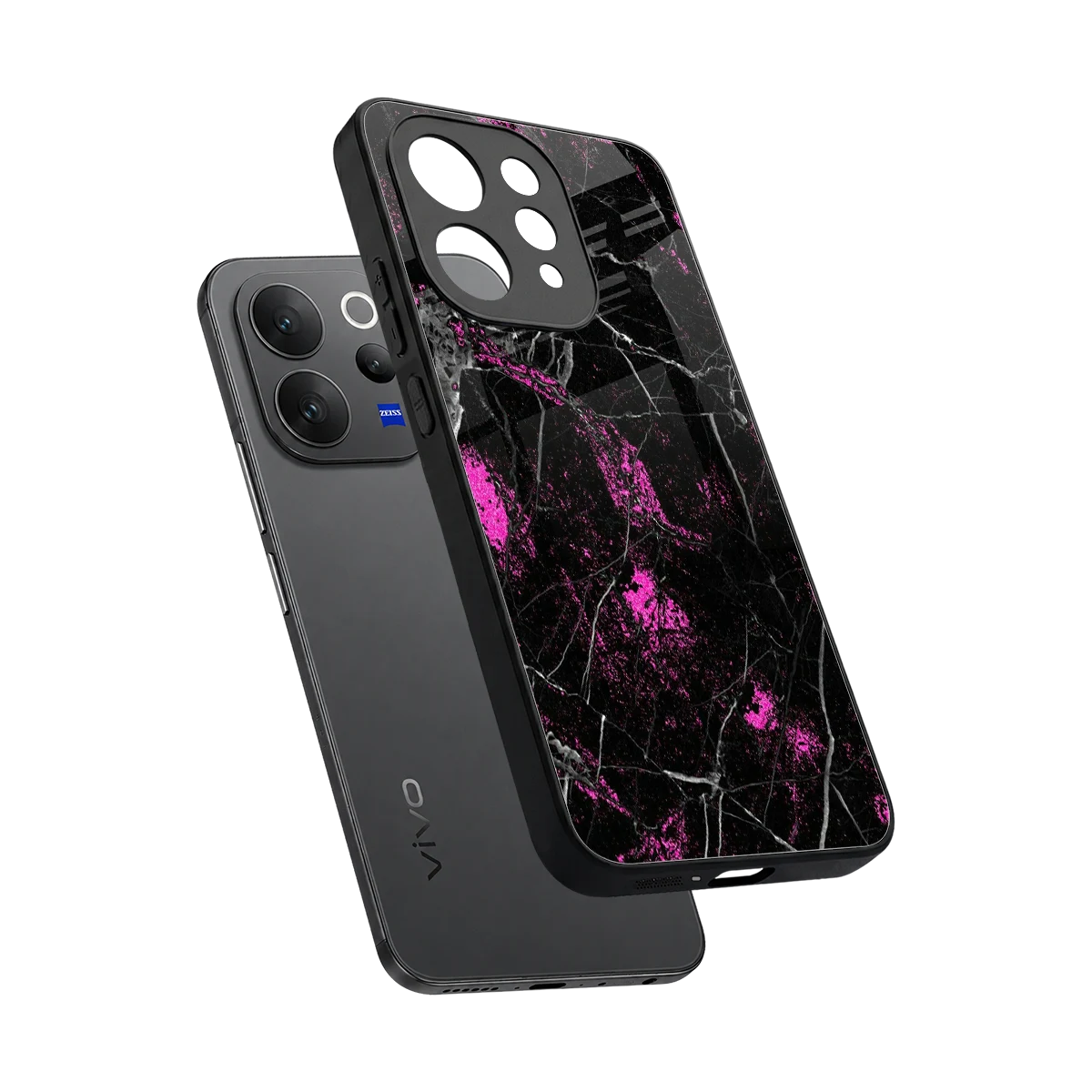 Blushstone sleek vivo v70 cover with tempered glass back and TPU edges