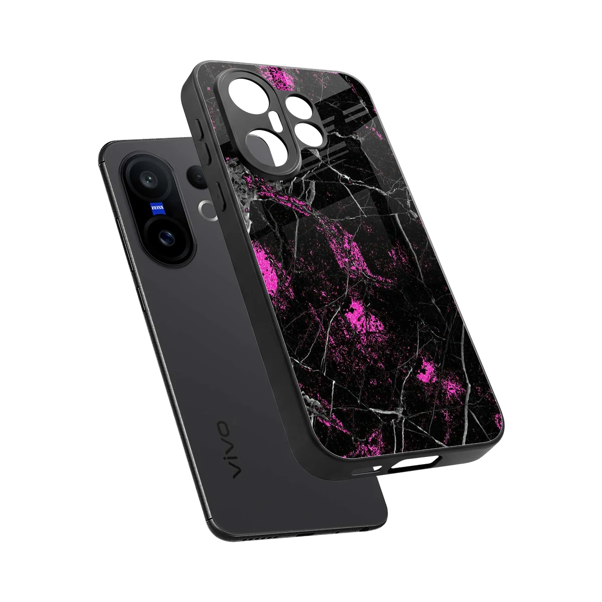 Blushstone sleek vivo x200 fe cover with tempered glass back and TPU edges