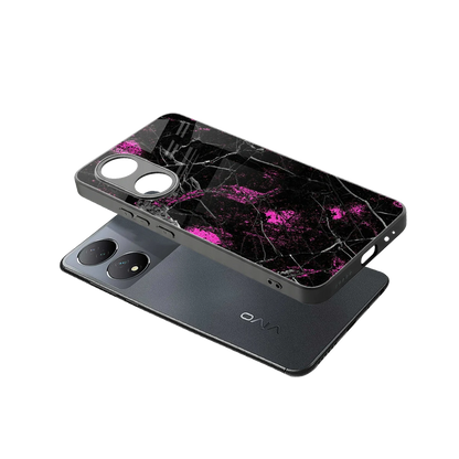 Blushstone sleek Vivo-y100 cover with tempered glass back and TPU edges