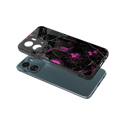Blushstone sleek vivo y16 cover with tempered glass back and TPU edges
