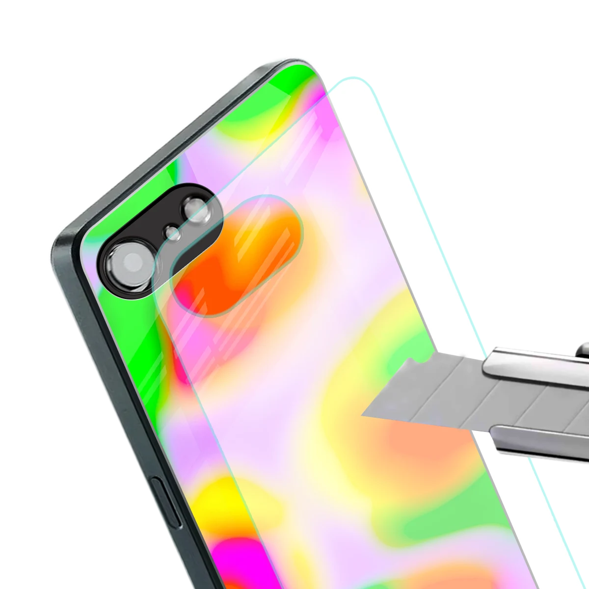 Bold Spectrum stylish phone case for iphone 16e | glossy glass and slim fit
