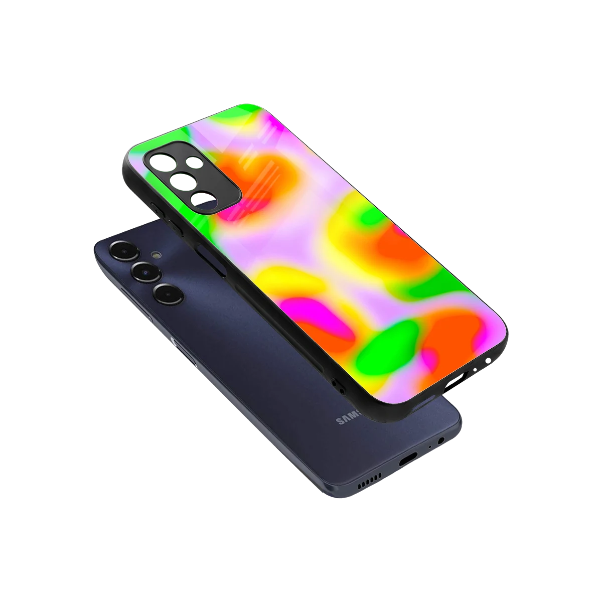 Bold Spectrum sleek samsung galaxy m14 5g cover with tempered glass back and TPU edges