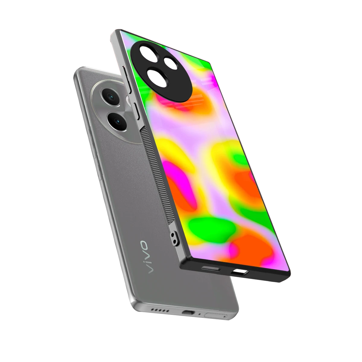 Bold Spectrum sleek vivo v30e cover with tempered glass back and TPU edges