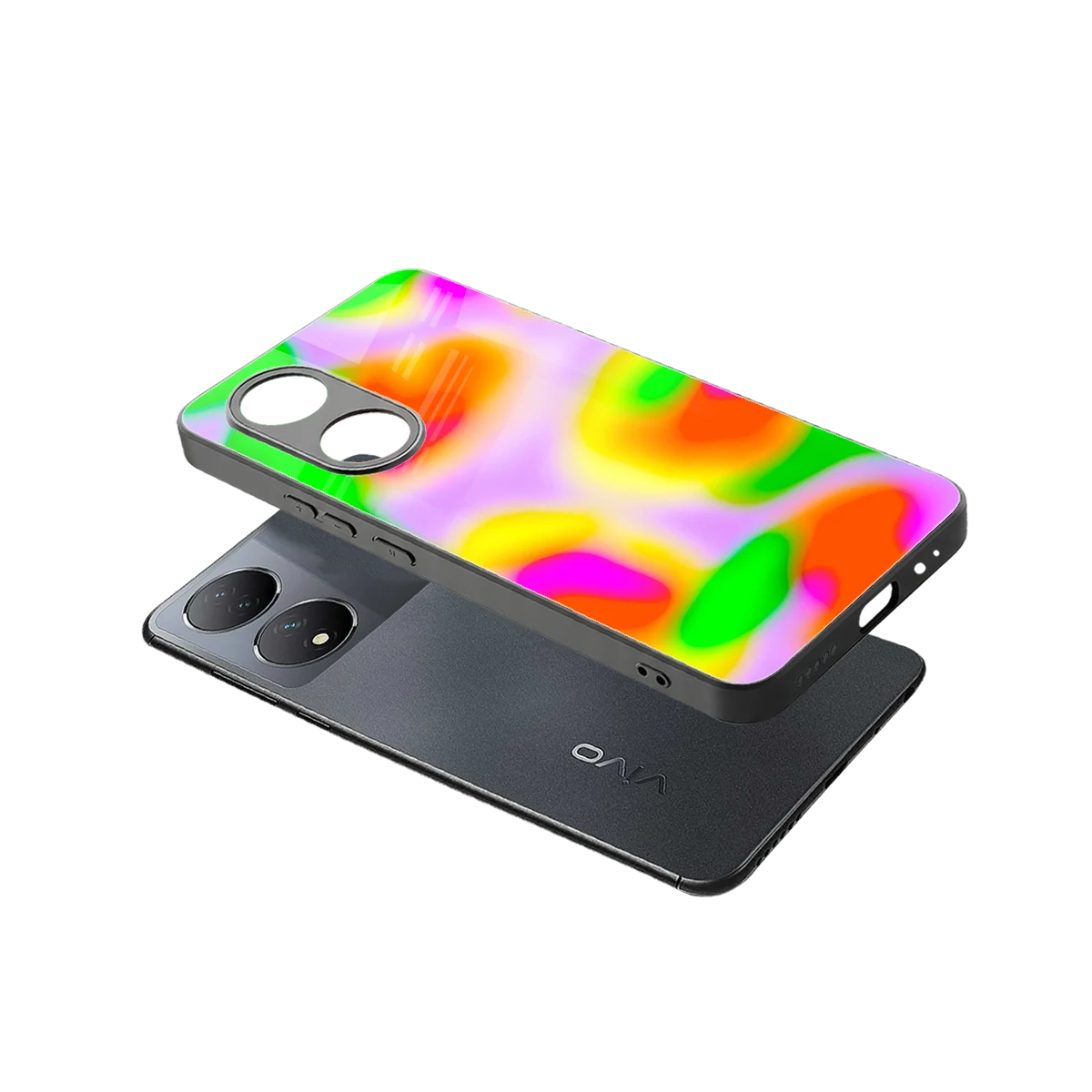 Bold Spectrum sleek Vivo-y100 cover with tempered glass back and TPU edges