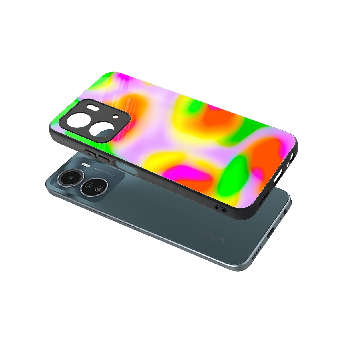 Bold Spectrum sleek vivo y16 cover with tempered glass back and TPU edges