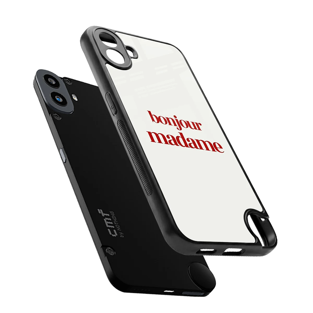 Bonjour Madame sleek cmf nothing phone 1 cover with tempered glass back and TPU edges