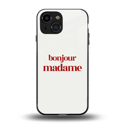 Bonjour Madame back phone cover | glass case for iphone 13 mini