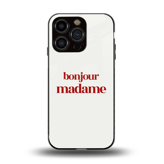 Bonjour Madame back phone cover | glass case for iphone 13 pro