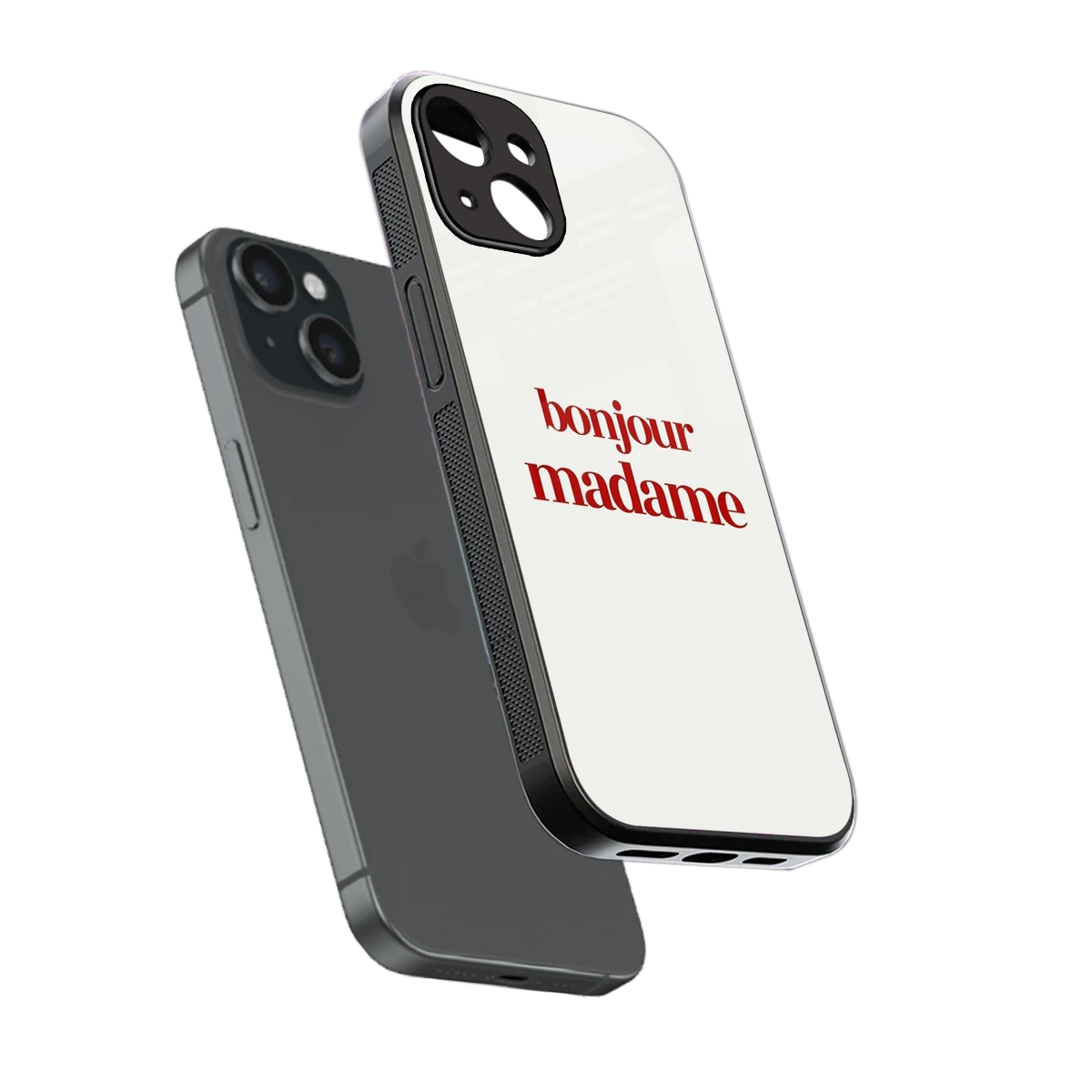 Bonjour Madame sleek iphone 13 cover with tempered glass back and TPU edges