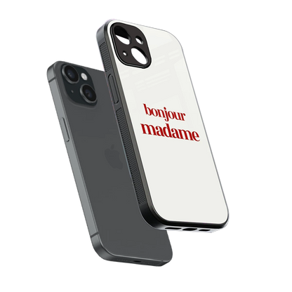 Bonjour Madame sleek iphone 13 cover with tempered glass back and TPU edges