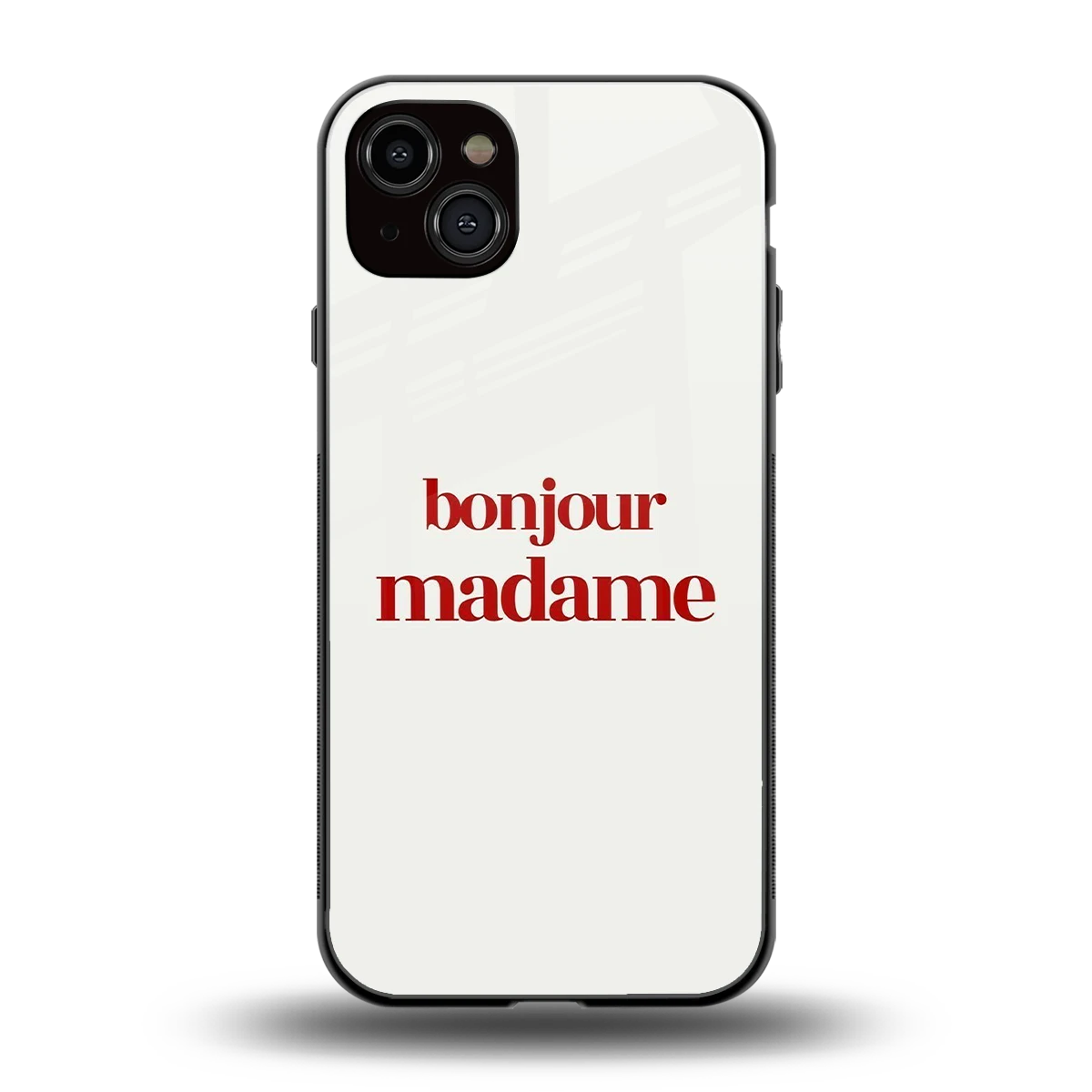 Bonjour Madame back phone cover | glass case for iphone 15 plus