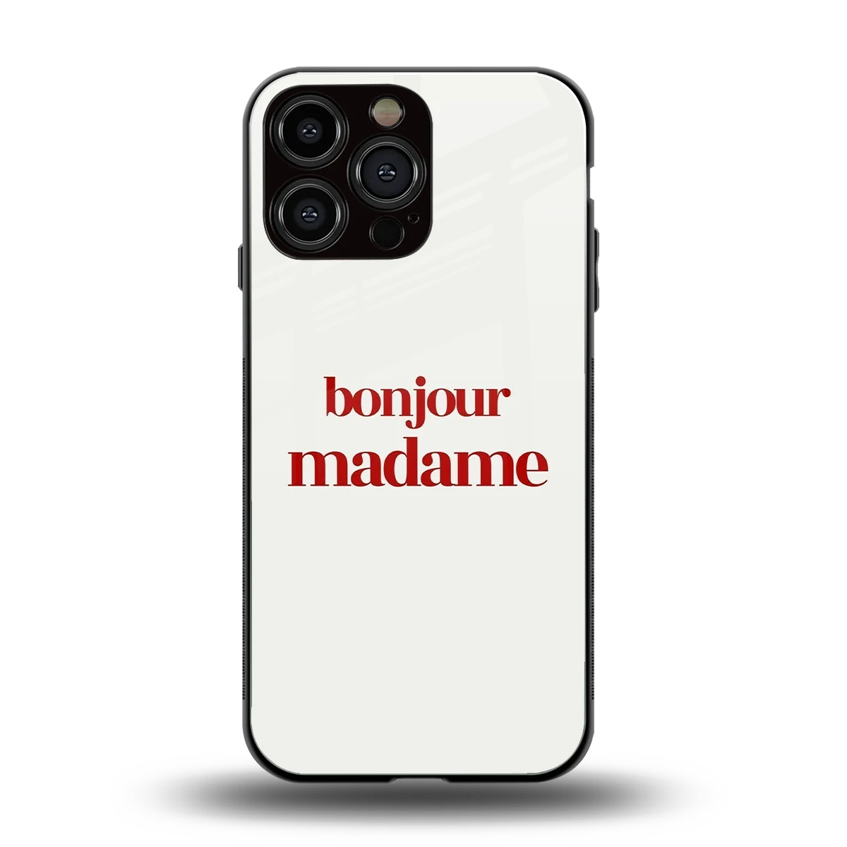 Bonjour Madame back phone cover | glass case for iphone 15 pro max