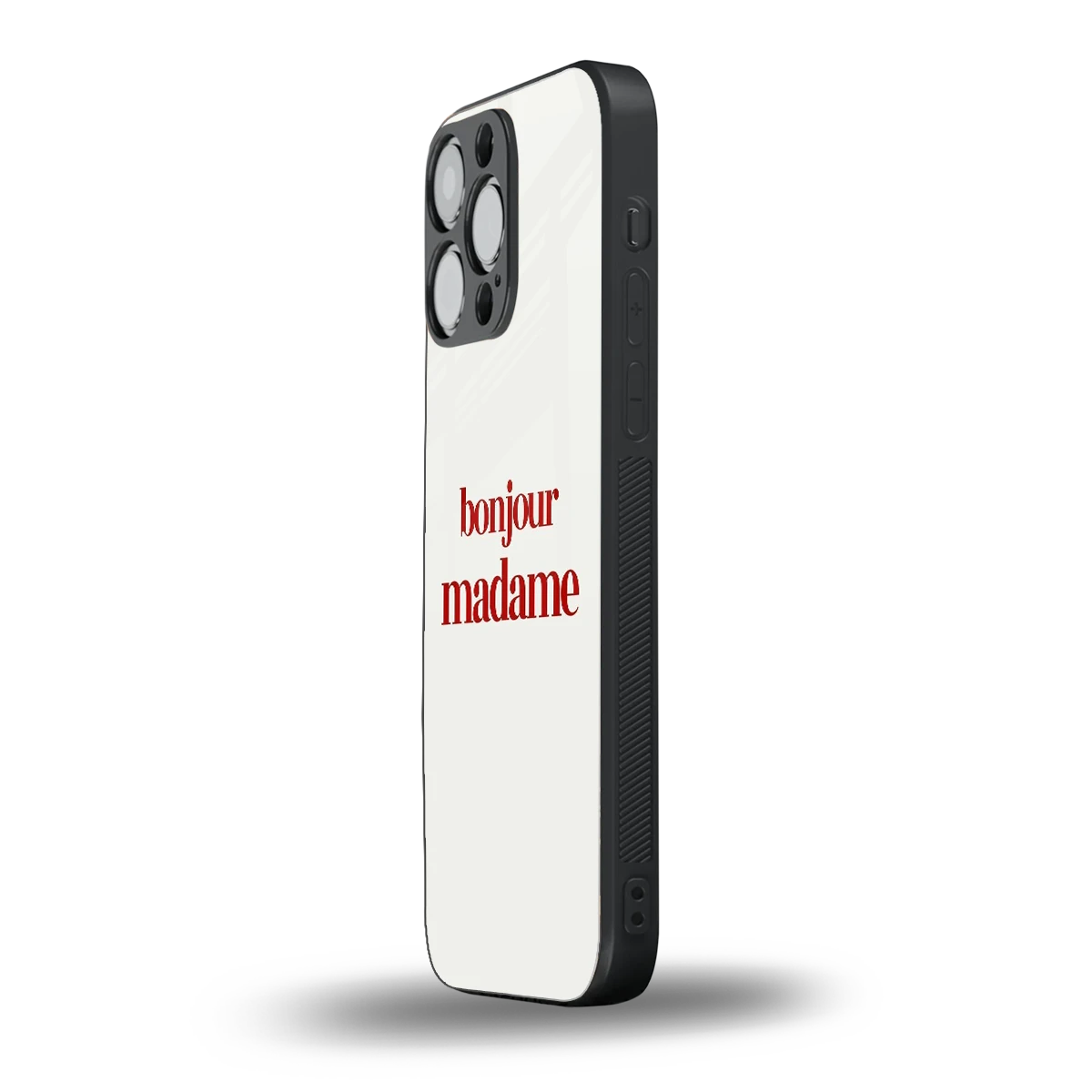 Bonjour Madame iphone 15 pro max mobile cover | shockproof glass phone case