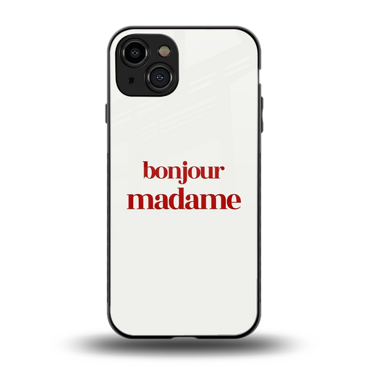 Bonjour Madame back phone cover | glass case for iphone 15