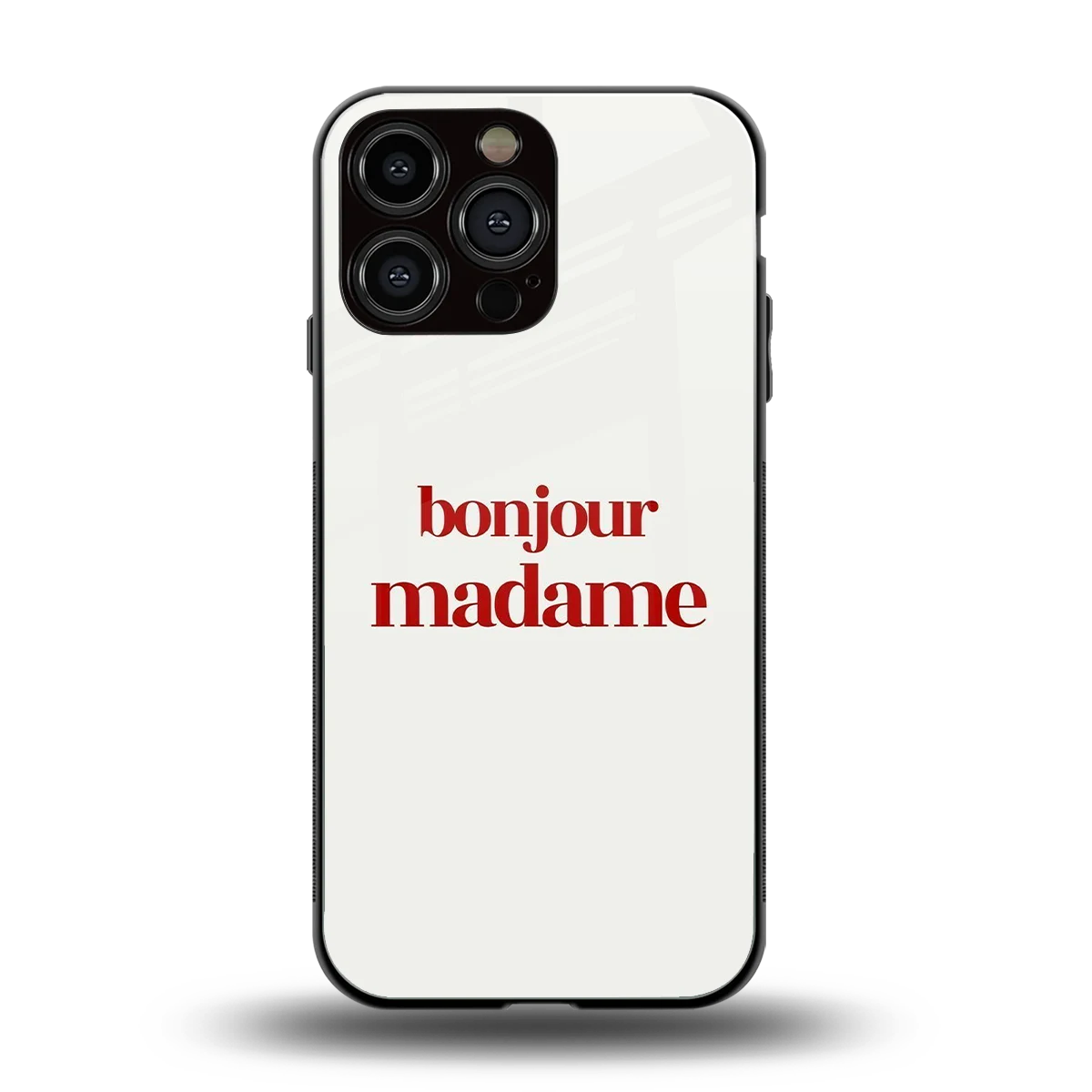 Bonjour Madame back phone cover | glass case for iphone 16 pro max
