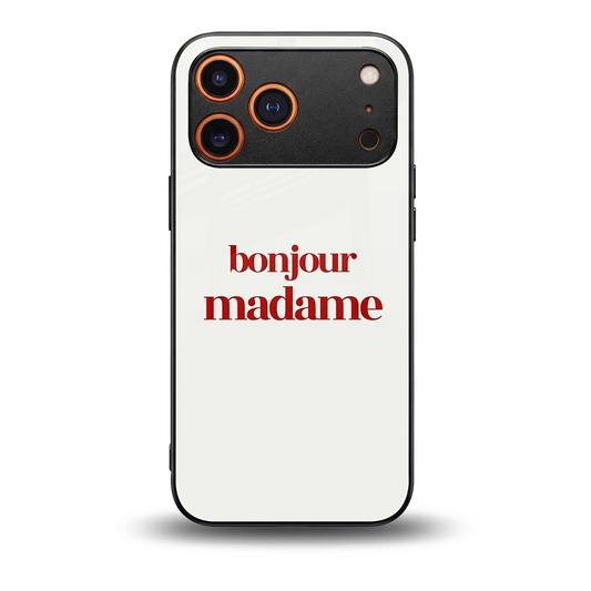 Bonjour Madame back phone cover | glass case for iphone 17 pro max