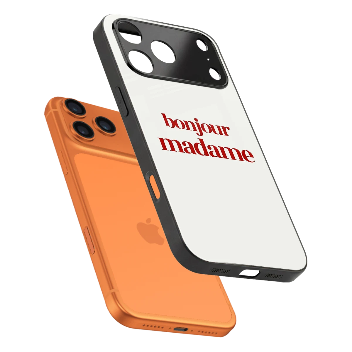 Bonjour Madame sleek iphone 17 pro max cover with tempered glass back and TPU edges