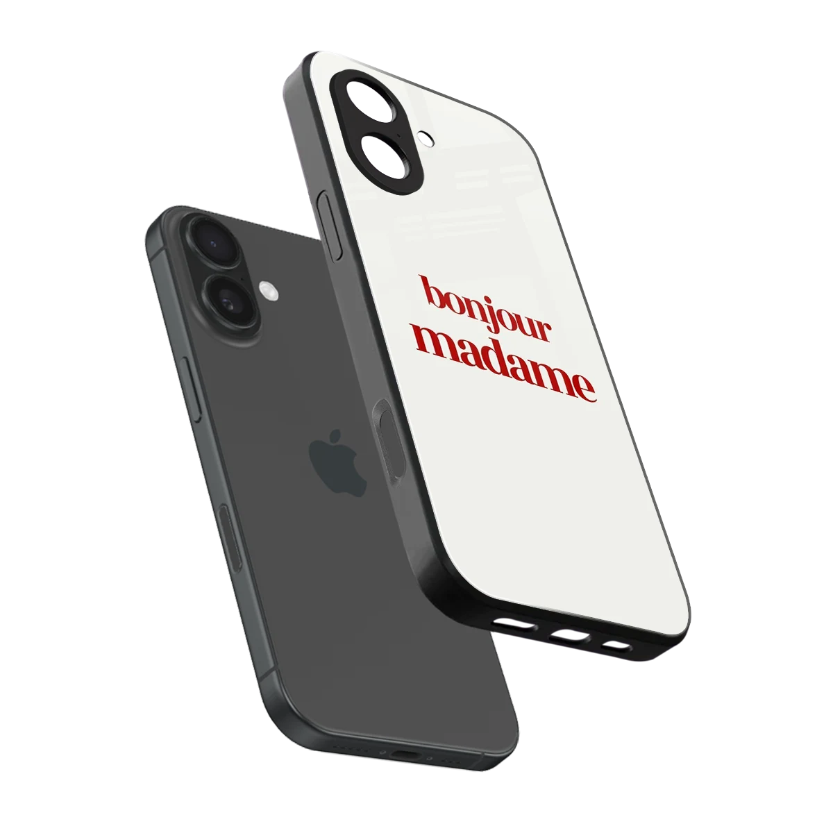 Bonjour Madame sleek iphone 17 cover with tempered glass back and TPU edges