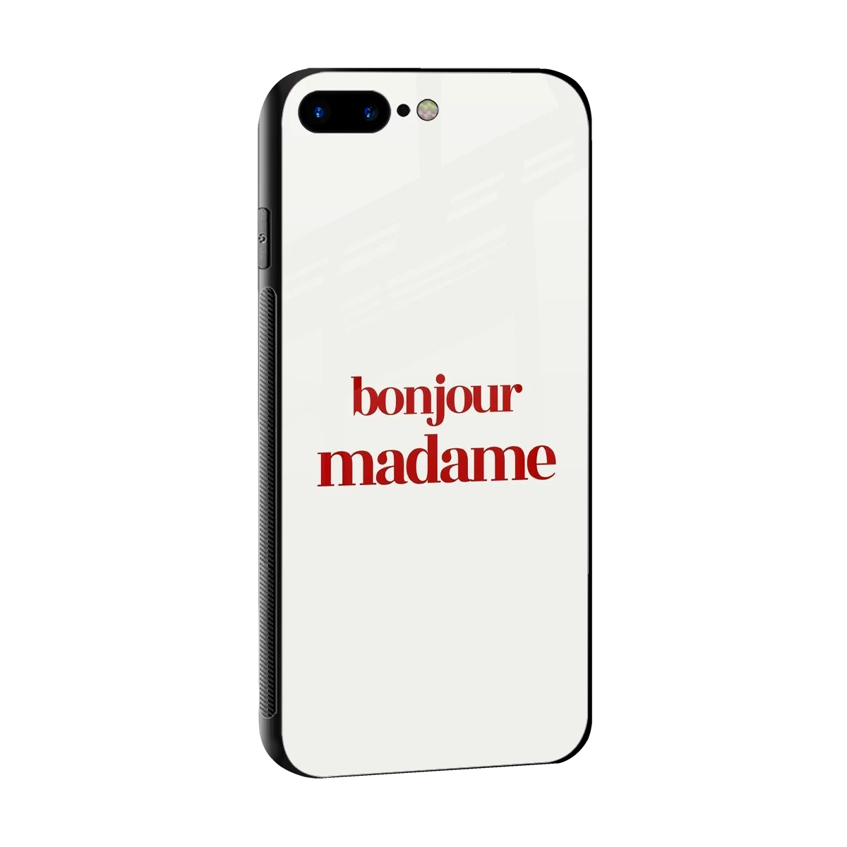 Bonjour Madame sleek iphone 8 plus cover with tempered glass back and TPU edges