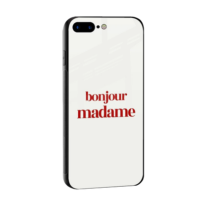 Bonjour Madame sleek iphone 8 plus cover with tempered glass back and TPU edges
