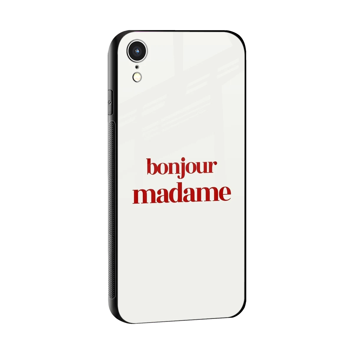 Bonjour Madame sleek iphone xr cover with tempered glass back and TPU edges
