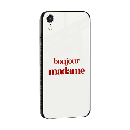 Bonjour Madame sleek iphone xr cover with tempered glass back and TPU edges