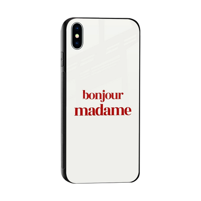 Bonjour Madame sleek iphone xs max cover with tempered glass back and TPU edges
