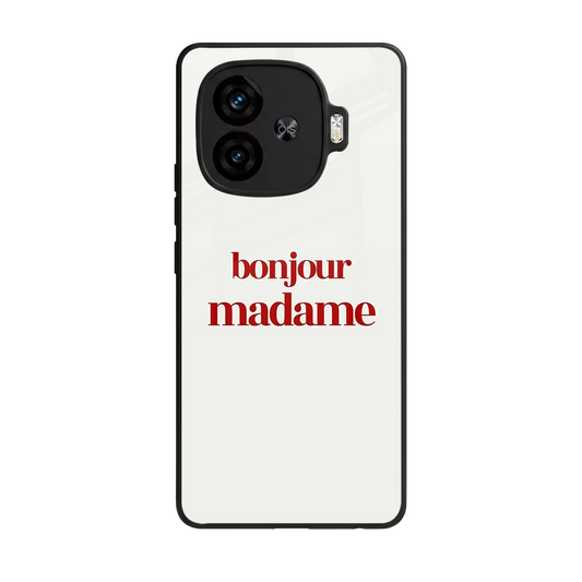Bonjour Madame back phone cover | glass case for iqoo neo 10r 5g