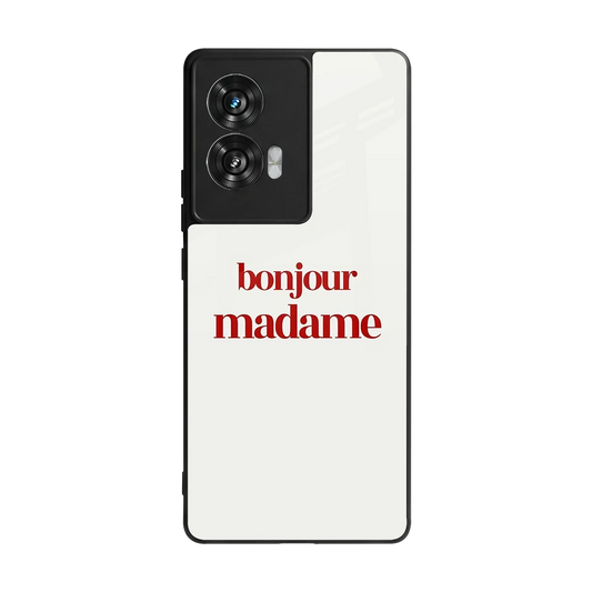 Bonjour Madame back phone cover | glass case for motorola edge 50 fusion