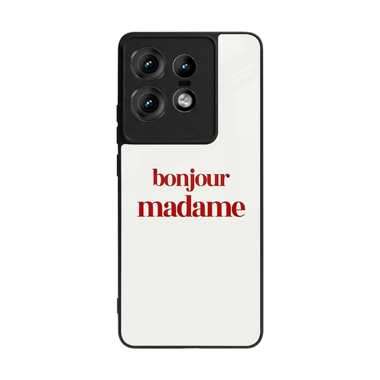 Bonjour Madame back phone cover | glass case for motorola edge 50 pro