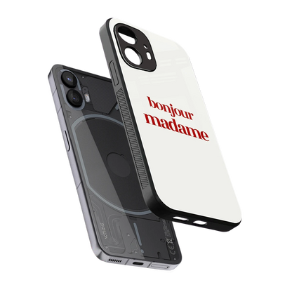 Bonjour Madame sleek nothing phone 2 cover with tempered glass back and TPU edges