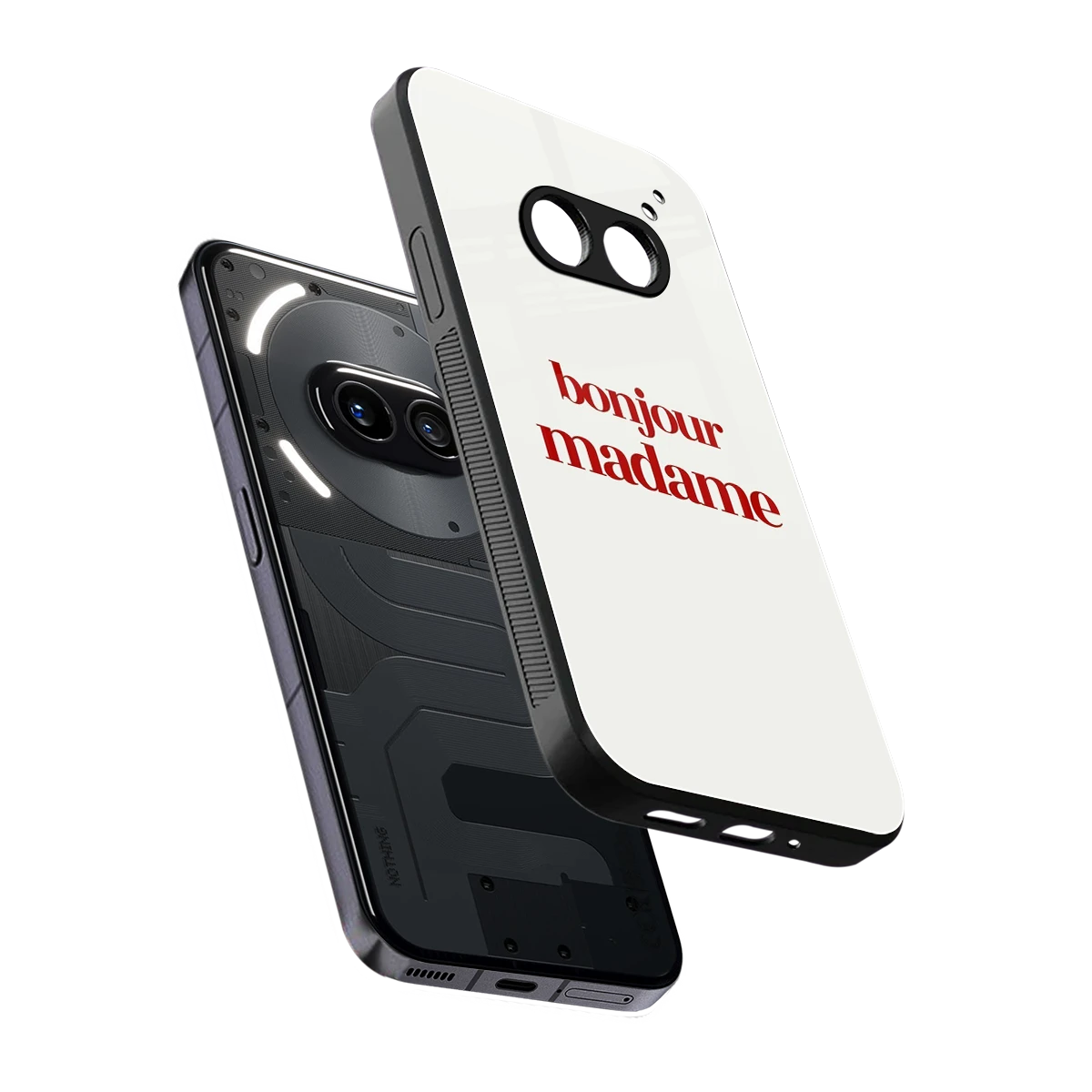 Bonjour Madame sleek nothing phone 2a cover with tempered glass back and TPU edges