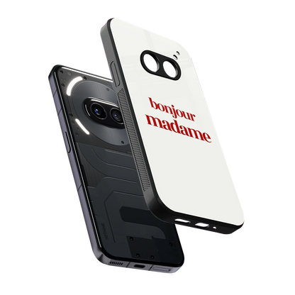 Bonjour Madame sleek nothing phone 2a cover with tempered glass back and TPU edges