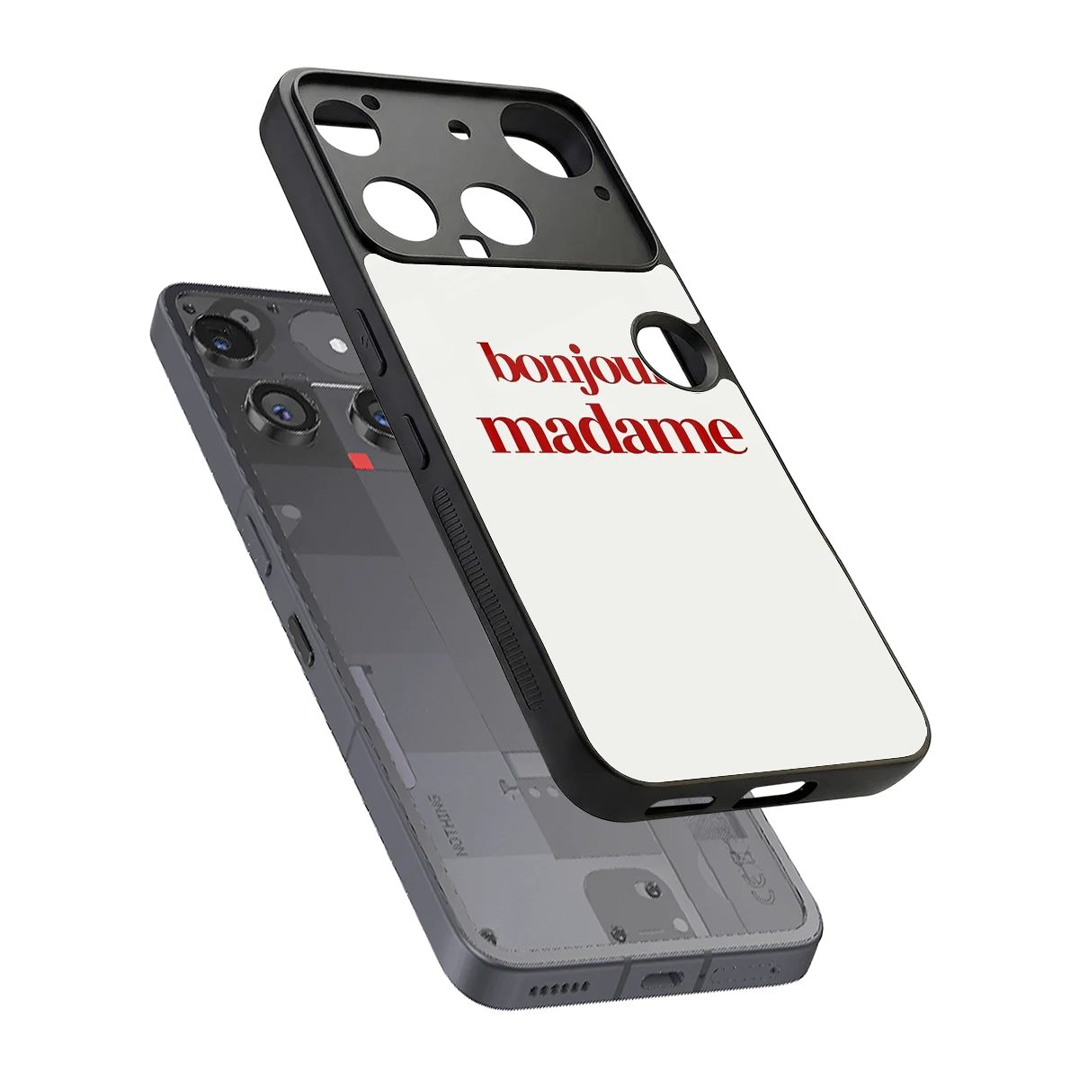 Bonjour Madame sleek nothing phone 3 cover with tempered glass back and TPU edges