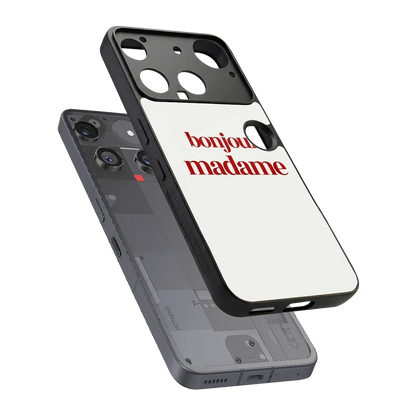 Bonjour Madame sleek nothing phone 3 cover with tempered glass back and TPU edges
