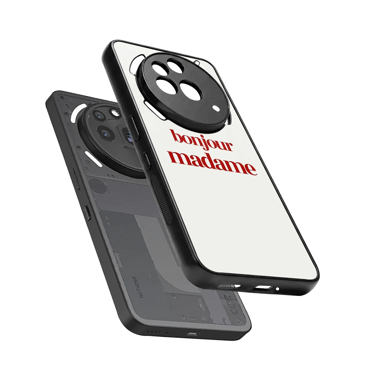 Bonjour Madame sleek nothing phone 3a pro cover with tempered glass back and TPU edges