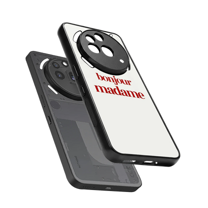 Bonjour Madame sleek nothing phone 3a pro cover with tempered glass back and TPU edges