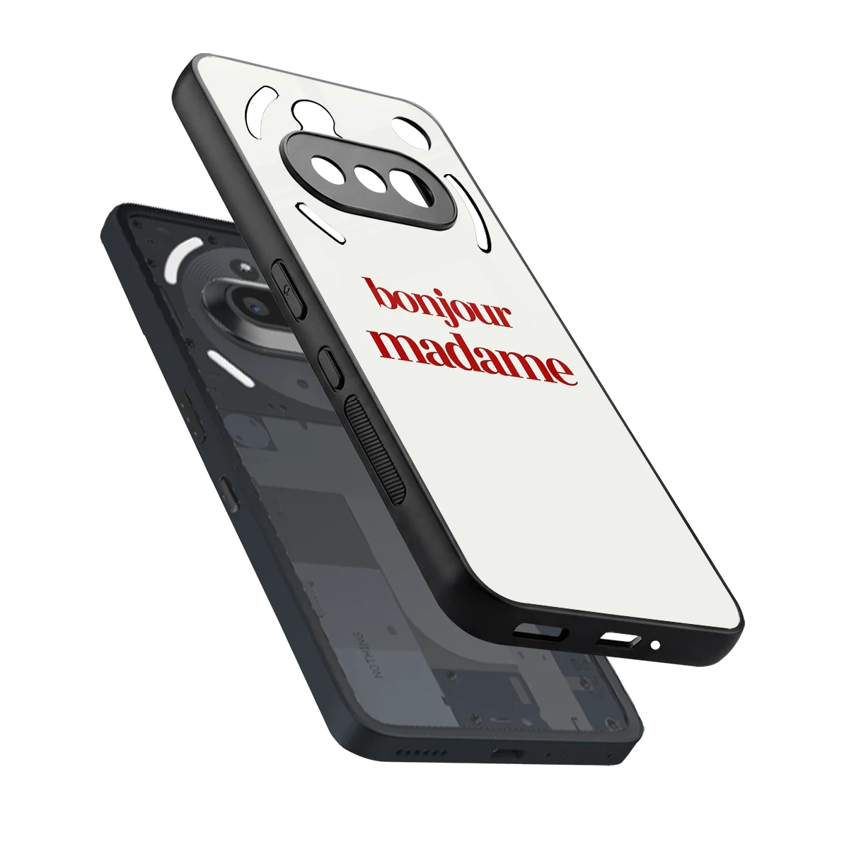 Bonjour Madame sleek nothing phone 3a cover with tempered glass back and TPU edges